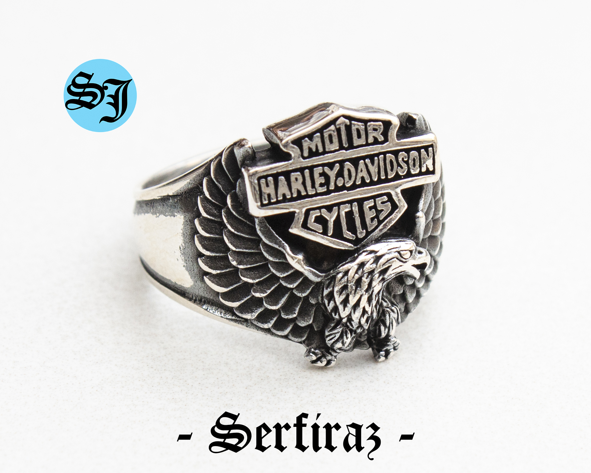 925K Sterling Silver Harley Davidson Ring,Fidget Ring Men,Signet Ring Men, Harley  Davidson Ring for Men,Gothic Ring,Gift for Him (11) - The Bikers' Den